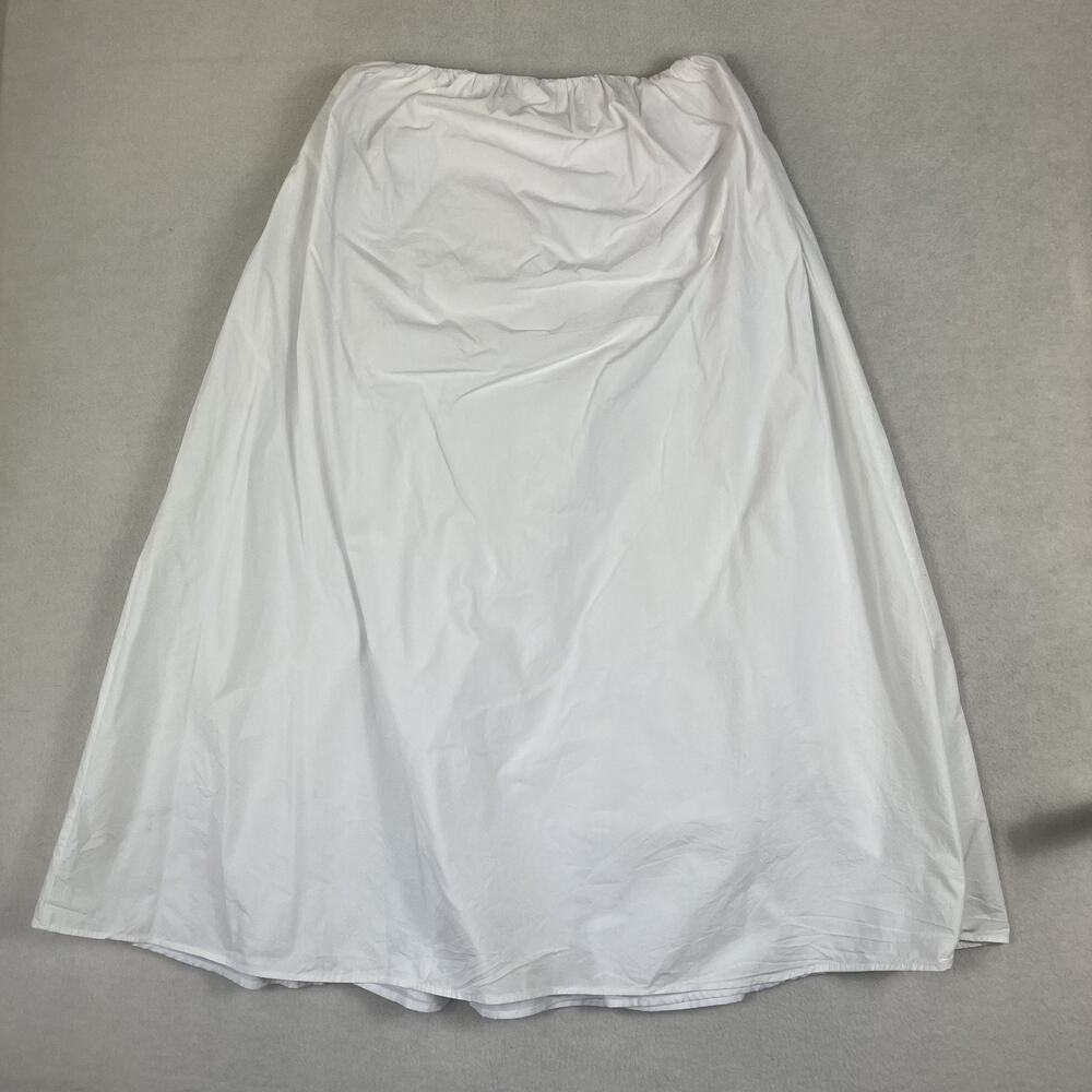 Commense Maxi Skirt Women's Small White A-Line 100% Cotton Elastic Waist